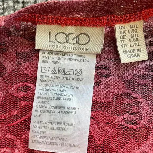 LOGO Womens Lace Shrug Ombré Fairycore Shawl Open Cardigan Size Medium Large - Picture 5 of 5
